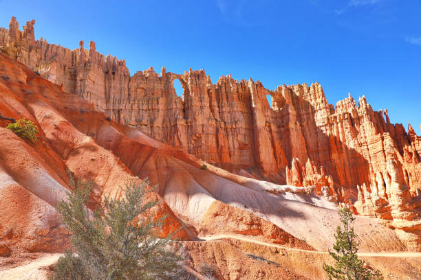 Wall of Windows. Bryce Canyon National Park. Peekaboo Trail Hiking Bryce Canyon National Park Peekaboo trail. Wall of Windows. bryce canyon national park stock pictures, royalty-free photos & images