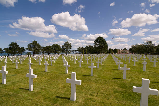 cementerio de guerra - colleville fotografías e imágenes de stock