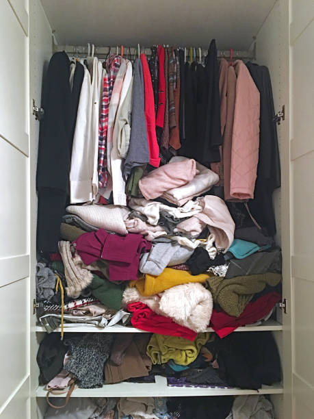 Wardrobe Full Of Clothes stock photo