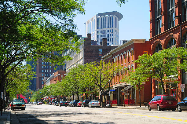 Warehouse District Cleveland stock photo