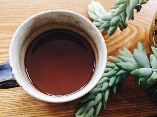 Warm cup of homemade cacao stock photo