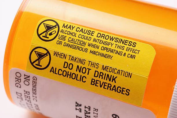 Warning Label - Alcohol stock photo