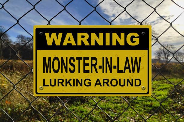 Warning - Monster-in-law lurking around stock photo