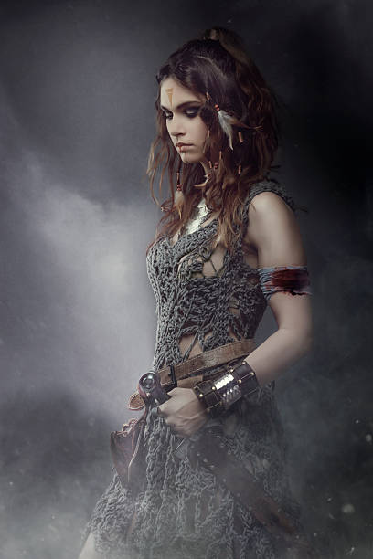Warrior Fantasy portrait of a beautiful female warrior warriors stock pictures, royalty-free photos & images