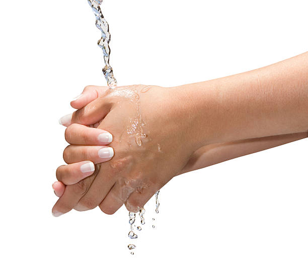 Washing Hands Isolated with clipping path stock photo