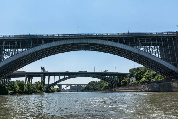 Washington Bridge over the Harlem River, Manhattan, NYC stock photo