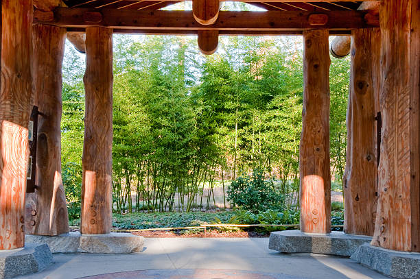 Washington Park Arboretum structure stock photo