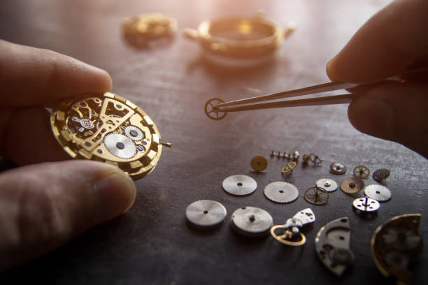 Watch repair The process of repair of mechanical watches watch timepiece stock pictures, royalty-free photos & images