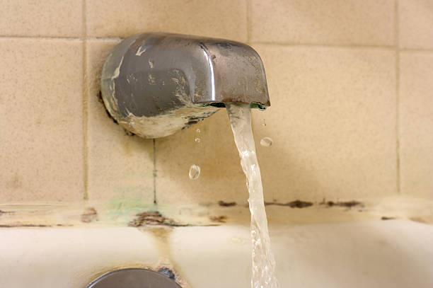 Water Flowing in Bathtub stock photo