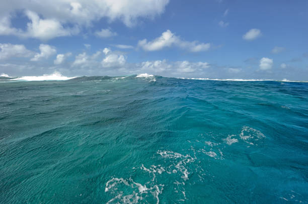 Water, sea. sky, waves. Australia, Great Barrier Reef. stock photo