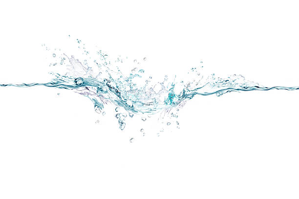 a water splash on a white background  - water splash stockfoto's en -beelden