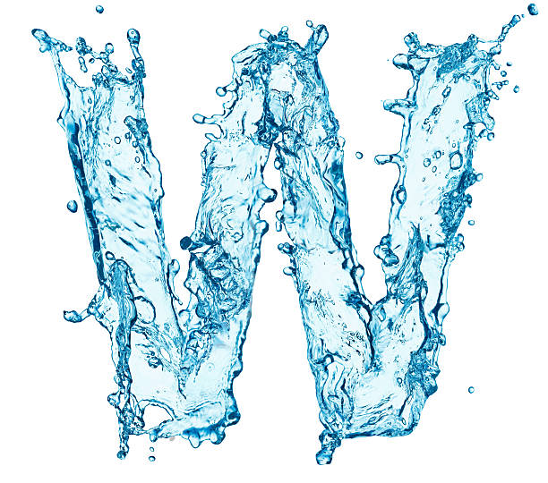 Water splashes letter stock photo