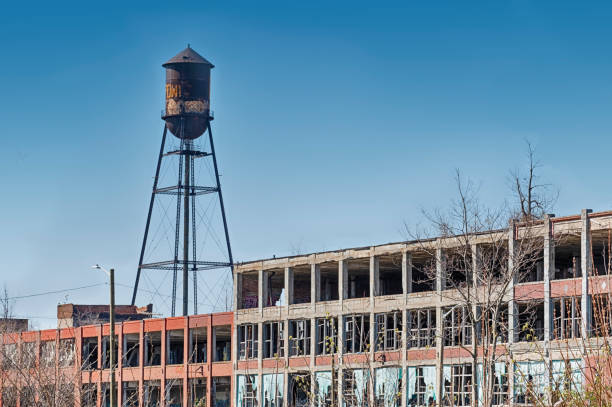 Water Tower Of The Packard Plant stock photo