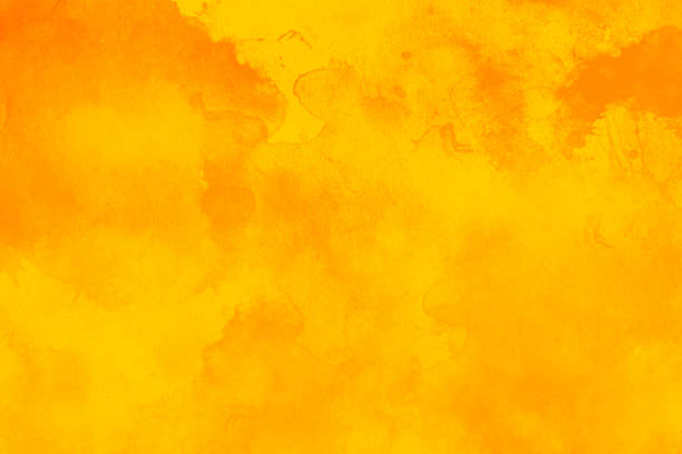 aquarellmalerei strukturiertem hintergrund - orange farbe stock-fotos und bilder
