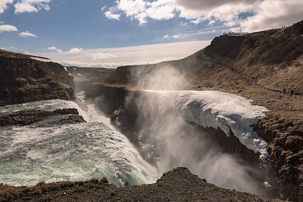 Waterfall, Iceland Gulfoss stock photo