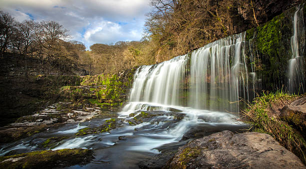Waterfall in Wales stock photo