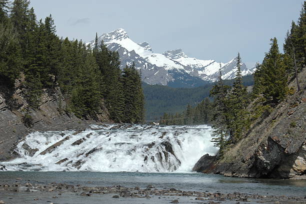 Waterfall, near Banff, Rocky Mountains, Alberta, Canada stock photo