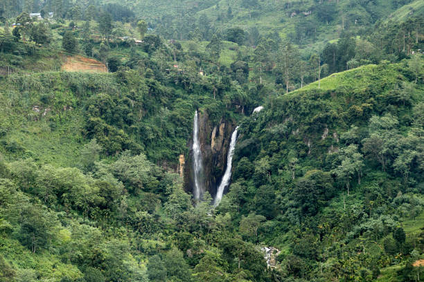 Waterfall near Nuwara Eliya stock photo