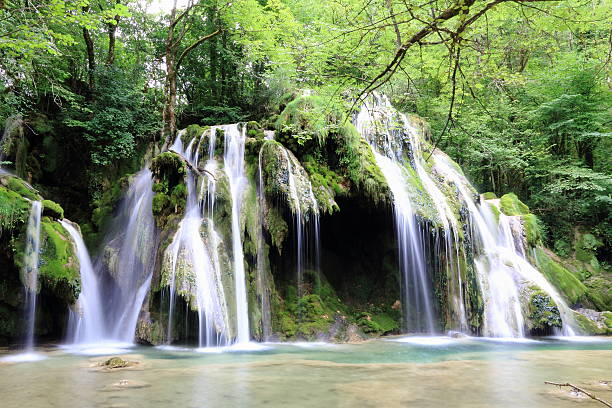 Waterfalls of Arbois stock photo