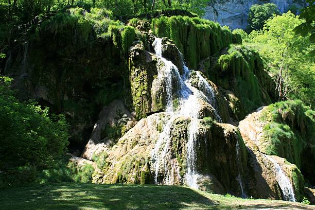 Waterfalls of Baume-les-Messieurs stock photo