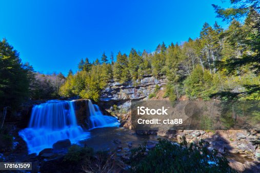 istock Waterfalls, tannin colored stream and rocks 178161509