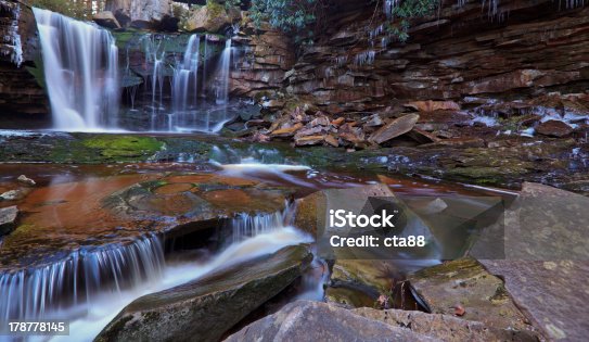 istock Waterfalls, tannin colored stream and rocks 178778145