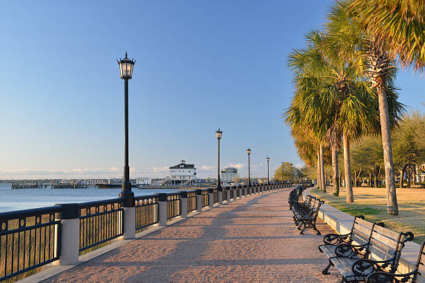 Waterfront Walk in Charleston stock photo