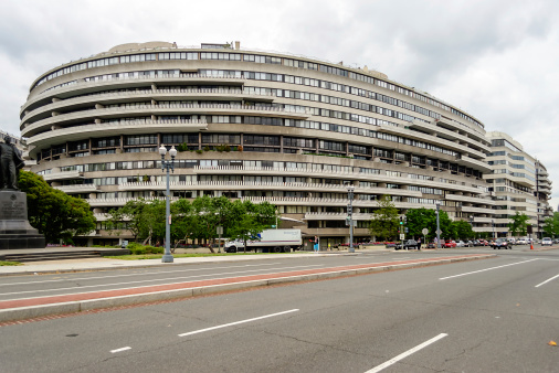 WASHINGTON, DC - CIRCA MAY 2013: The Watergate Complex circa May 2013. The complex is a group of five buildings in the Foggy Bottom neighborhood of Washington, D.C. and it is best known for the Watergate Scandal of President Nixon.