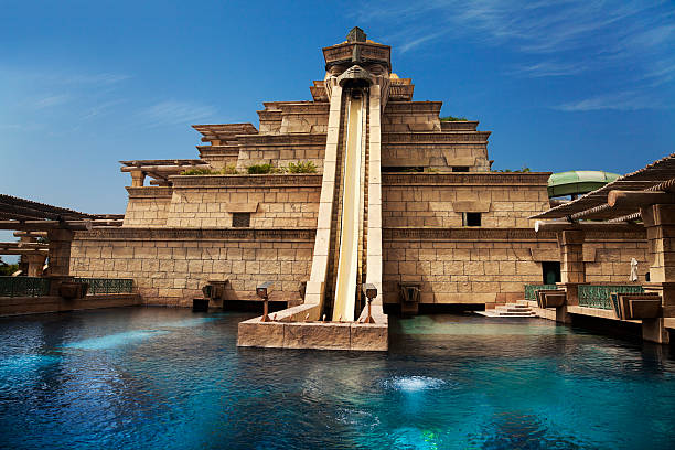 Waterpark of Atlantis the Palm hotel, Dubai, UAE stock photo