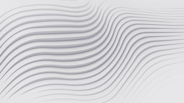 Wave band abstract background surface 3d rendering Wave band surface Abstract white background. Digital 3d illustration fractal stock pictures, royalty-free photos & images