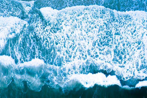 Waves breaking on the shore of Daytona Beach, Florida stock photo