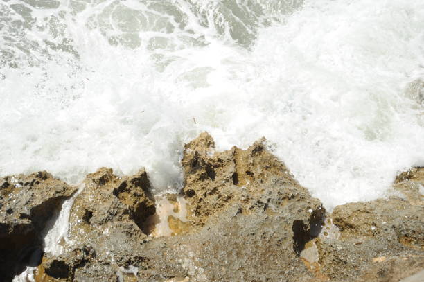 waves / surf on the mediterranean - spain - sturm imagens e fotografias de stock