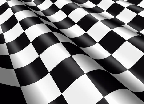 Waving chequered flag Detail of a waving chequered flag. race flag stock pictures, royalty-free photos & images