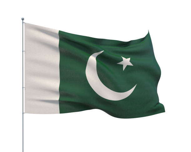 Waving flags of the world - flag of Pakistan. Isolated on WHITE background 3D illustration. Isolated on white background flag of Pakistan pakistani flag stock pictures, royalty-free photos & images