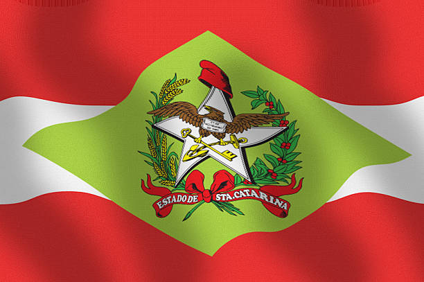 Waving State Flag of Santa Catarina Brazil Series stock photo