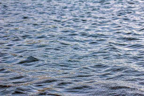 Wavy and disturbed water of the Baltic sea near Stockholm stock photo