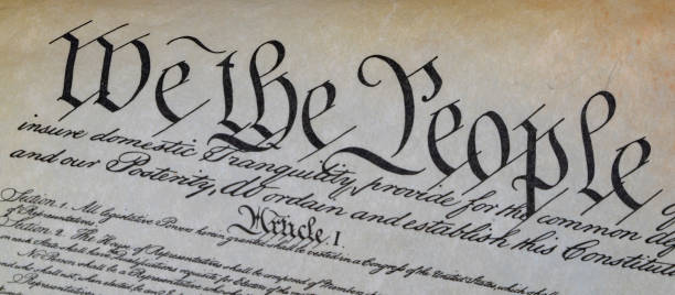we the people usa constitution detail stock photo