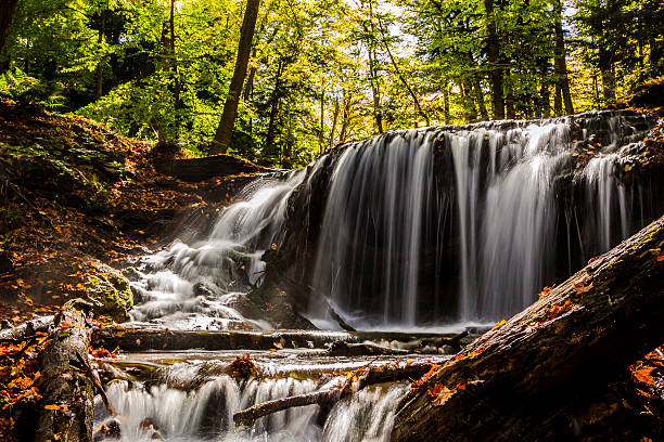 Weavers Creek Falls near Owen Sound, Ontario, Canada stock photo