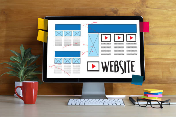 Diseño web sketch dibujo WWW de los medios de comunicación de Software y proyecto de desarrollo de sitio web de diseño gráfico - foto de stock