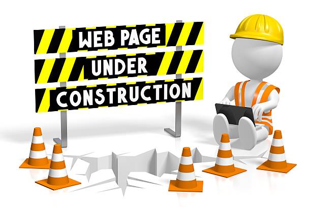 3D webpage under construction stock photo