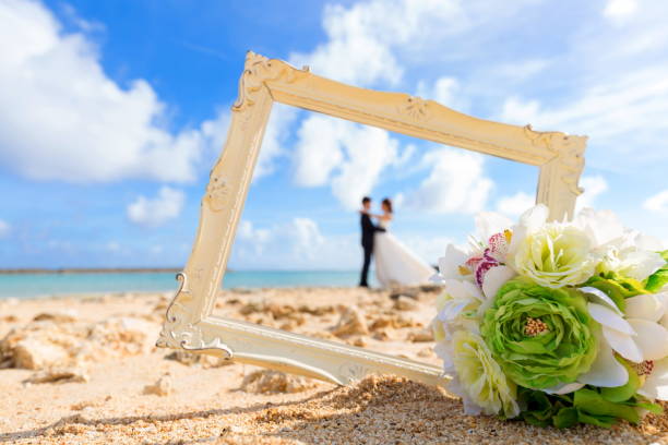 Wedding beach at okinawa wedding ceremony stock pictures, royalty-free photos & images