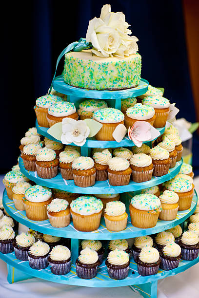 wedding cupcakes stock photo