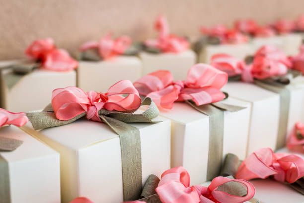 wedding favor for wedding guest stock photo