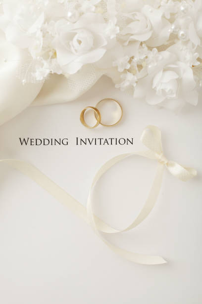 wedding invitation stock photo
