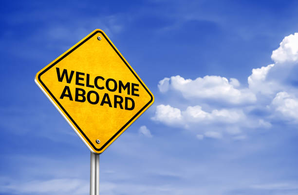 Welcome Aboard - greetings for a new start stock photo