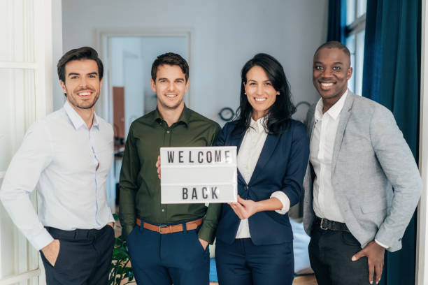 Welcome Back in Office stock photo