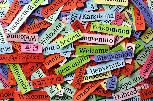 welcome collage stock photo