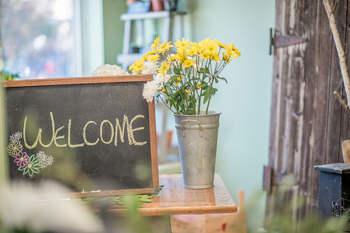 Welcome Sign In A Florist Shop Stock Photo Download Welcome Sign In A Florist Shop Stock Photo Download