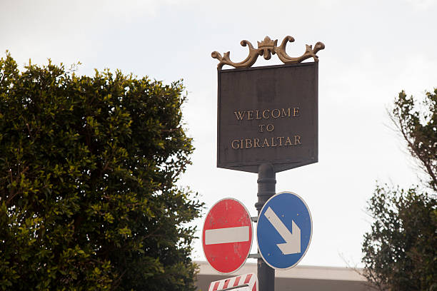 Welcome to Gibraltar sign stock photo