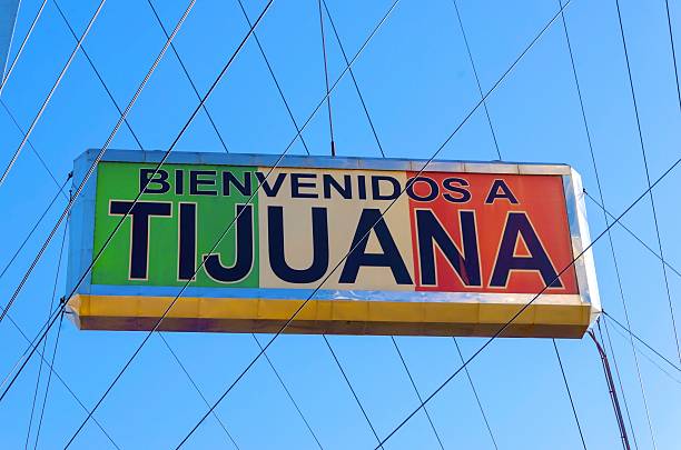 welcome to tijuana, mexico - tijuana stok fotoğraflar ve resimler